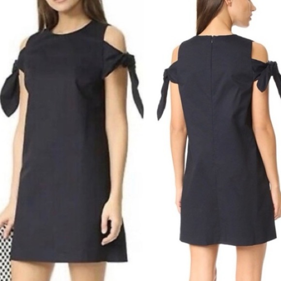 J.O.A. Los Angeles Cold Shoulder Bow Sleeve Dress (Navy) Size XS With Tag - Picture 1 of 16
